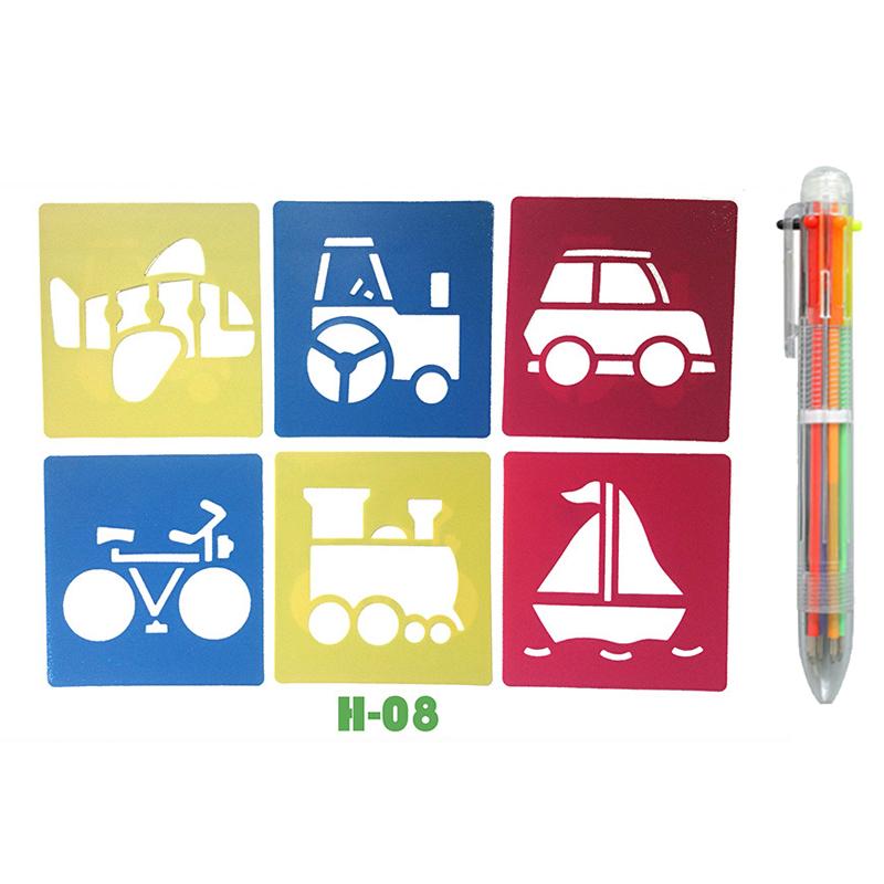 Трафареты для рисования своими руками Разные стили Моющиеся Многоразовые Шаблоны мультяшных форм для школы офиса Образовательный художественный шаблон TMZ