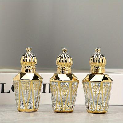 Роскошный золотой роликовый флакон с эфирным маслом, 12 мл, многоразовый флакон для духов, стеклянный роликовый флакон с эфирным маслом, косметический контейнер