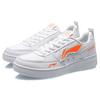 Li-Ning Durable Breathable Low-Top Skate Shoes Men Sneakers White Orange AGCQ449-1