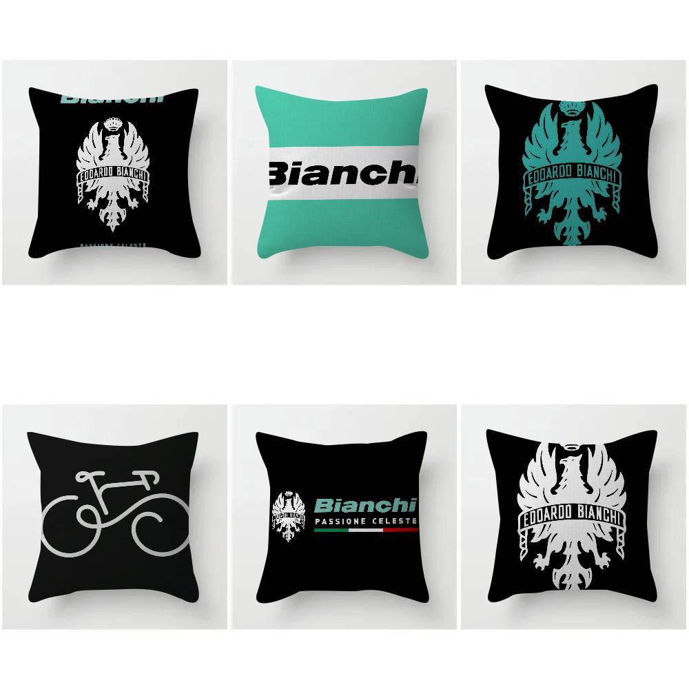 BBBianchiS Bike Logo Cushion Cover Pillowcase Upholstery Sofa Throw Pillow Home Decor Pillowcas