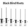 120Pcs Black Blind Rivets 6 Sizes Pull Rivets Pop Rivets  Deep Water Installing Boat
