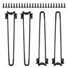 4-Piece Folding Table Legs, 42cm, Black Matte, Furniture Legs, DIY Hardware for Low Tables, Screws Included