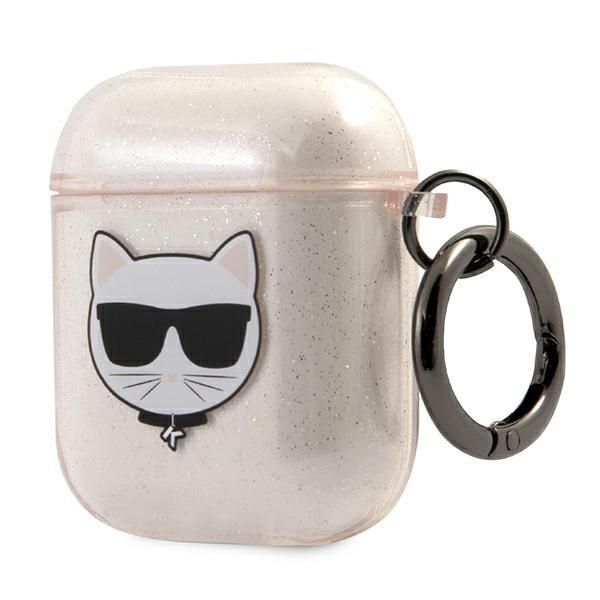 Etui do AirPods 1 Karl Lagerfeld Glitter Choupette Złote