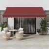 VidaXL Manual Retractable Awning Bordeaux 400x300 Cm, Awning, Door Awning, Garden Awning, Blind, Patio Awning, 3310186
