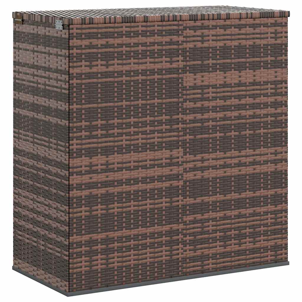 Garden Cushion Box PE Rattan 100*49*103.5 cm Brown