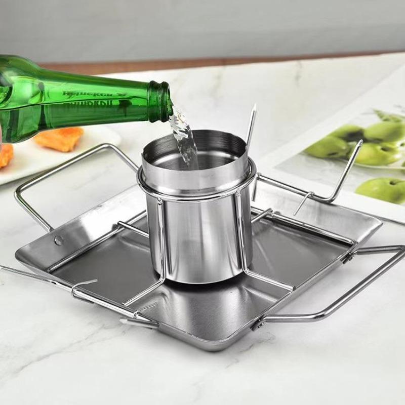 Кемпинговая толстая раздвоенная решетка для курицы, Тарелка для жареной курицы, Квадратная тарелка для пивного цыпленка из нержавеющей стали