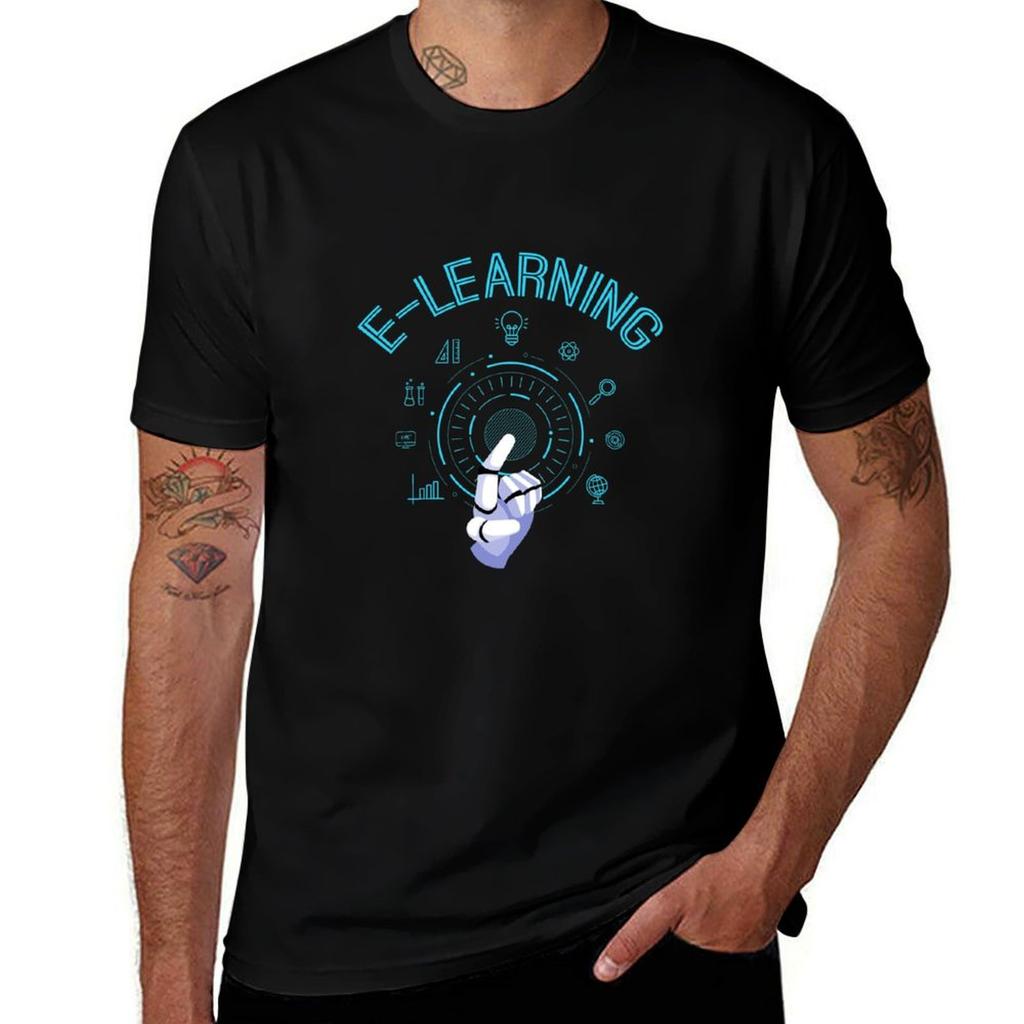 Funny Elearning Teacher Gift Tshirt Art Pattern Printed Casual Top