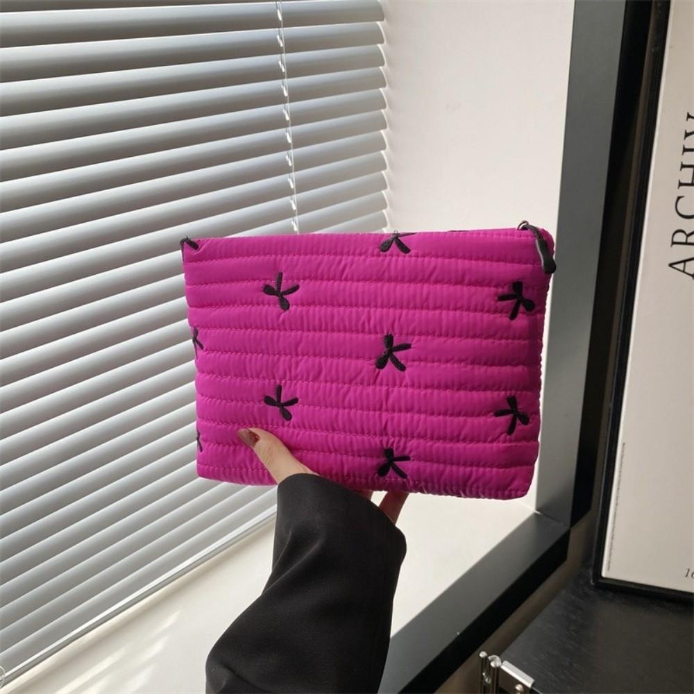 Multi-functional Bow Cosmetic Bag Embroidery Sanitary Napkin Storage Bag Sweet Toiletry Bag Women