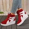 Red Sneakers Women Black Platform Vulcanize Shoes Women High Top Platform Sneakers Women Casual Wedges Shoes Womens Shoes Autumn