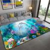 Ocean Dolphin Pattern Decorative Carpet Modern Home Living Room Floor Mat Bedroom Rug