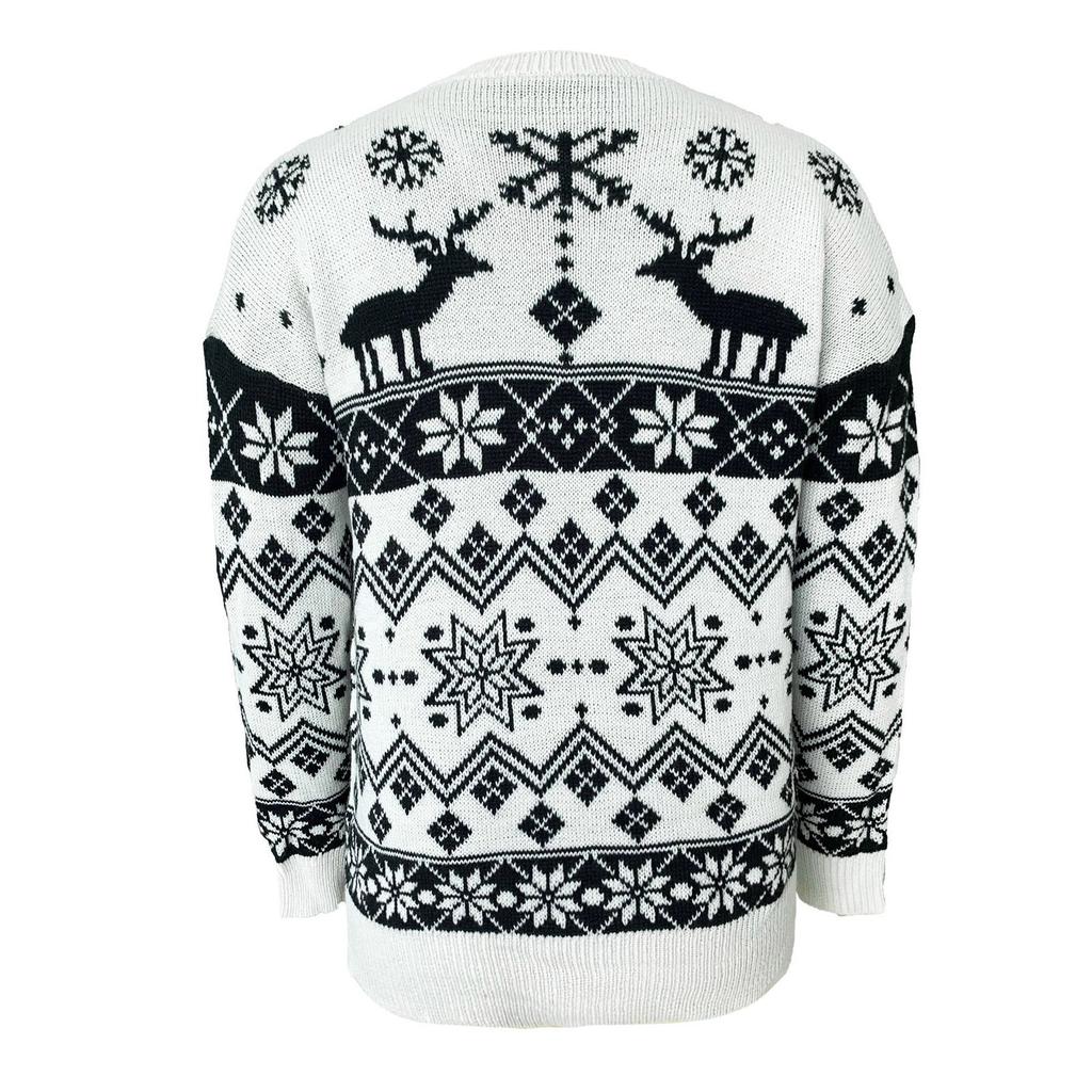 Women's Fashion Winter Christmas Knitted Long Sleeve Round-Neck Sweater