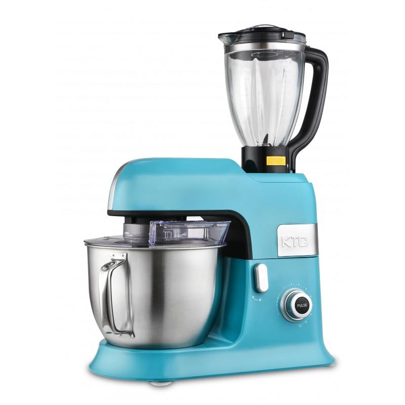 KitchenCook Expert_xl_blue - Robot Stand Mixer 6.5l - 1300w - Glass Blender 1.5l