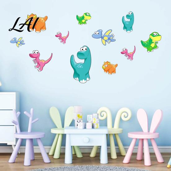 Self Adhesive Wall Art for Living Room Luminous Cartoon Dinosaur Sticker Self-Adhesive Decorative Waterproof PVC Murals Windows Decals Kids