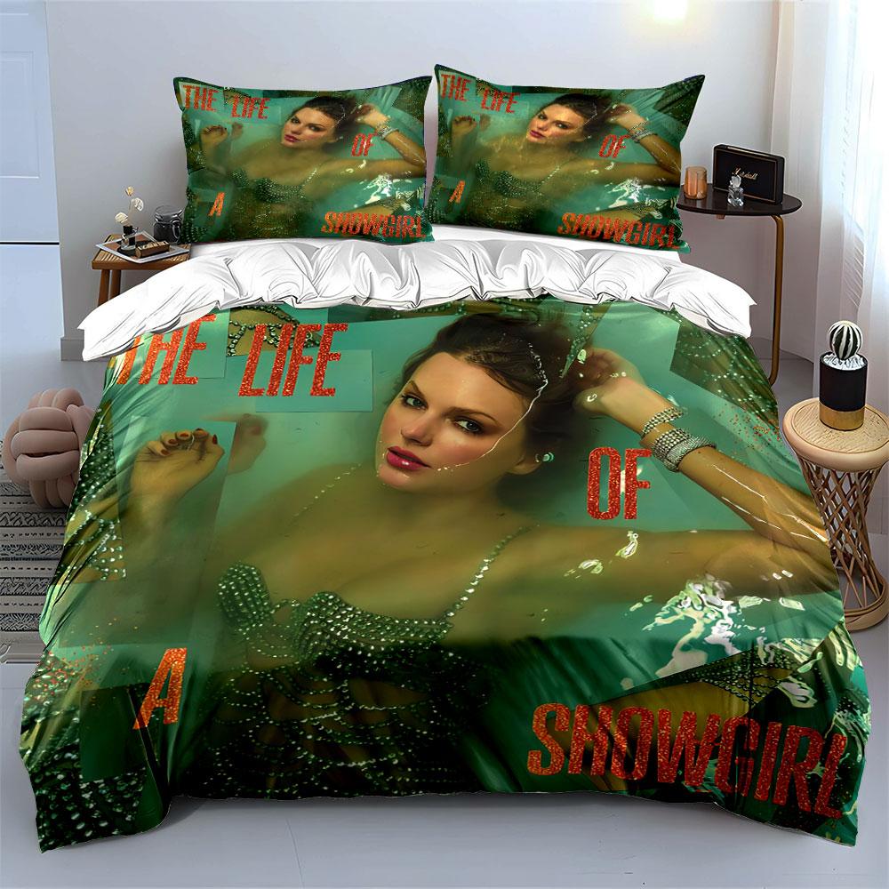 Showgirl-Themed Glam Print Set Bedding Duvet Cover Set Duvet Cover Pillowcases (1*Duvet Cover 2*Pillowcases, without duvet insert)