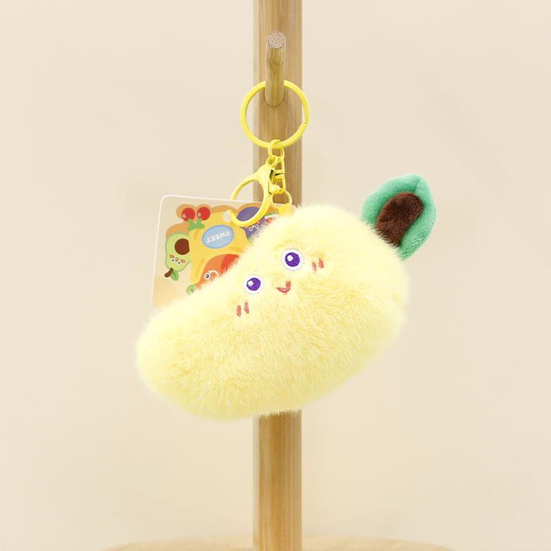 Adorable Cartoon Vegetable And Fruit Plush Keychain Cute Banana Durian Carrot Doll