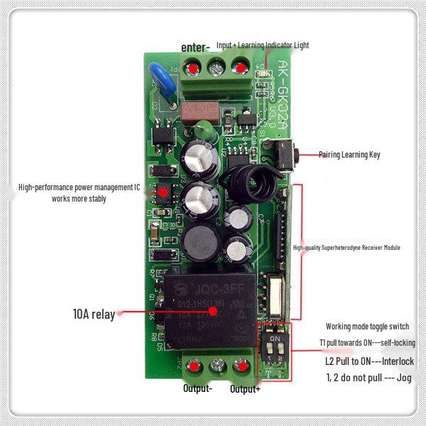 AC85V-250V Single-Channel Wireless Learning Remote Control Switch for Lighting