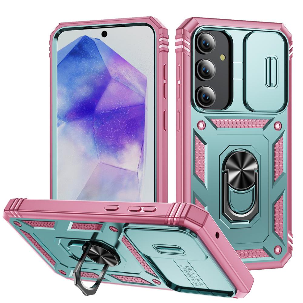 Чехол-держатель Military Armor для Samsung Galaxy S24 S23 S22 S21 Ultra Plus A55 A35 A54 A14 4G 5G Slider Camera Protective Card Card Card Cover