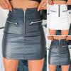 High Waist Mini Skirt Zipper Half Placket Hip Wrapped Pencil Evening Party Club Skirt Solid