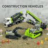 ИГРУШКИ Инженерные грузовики Строительные блоки Кран Бульдозер Экскаватор Автомобиль Городское строительство MOC Набор кирпичей для детей