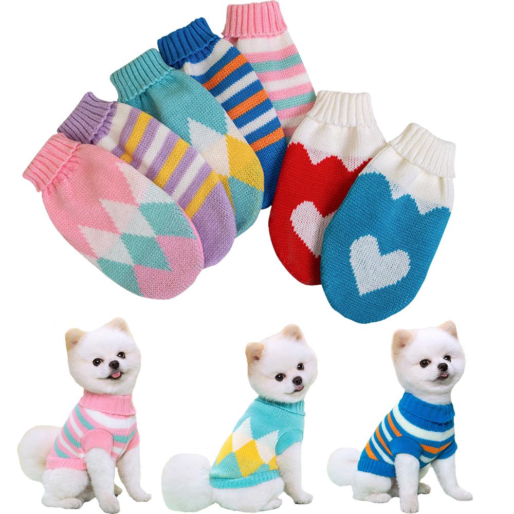 Зимнее пальто для домашних животных Свитера для собак для маленьких средних собак Кошки Щенки Мягкая одежда Теплая водолазка для домашних животных Жилет для чихуахуа Пальто для йорков Тедди-куртка
