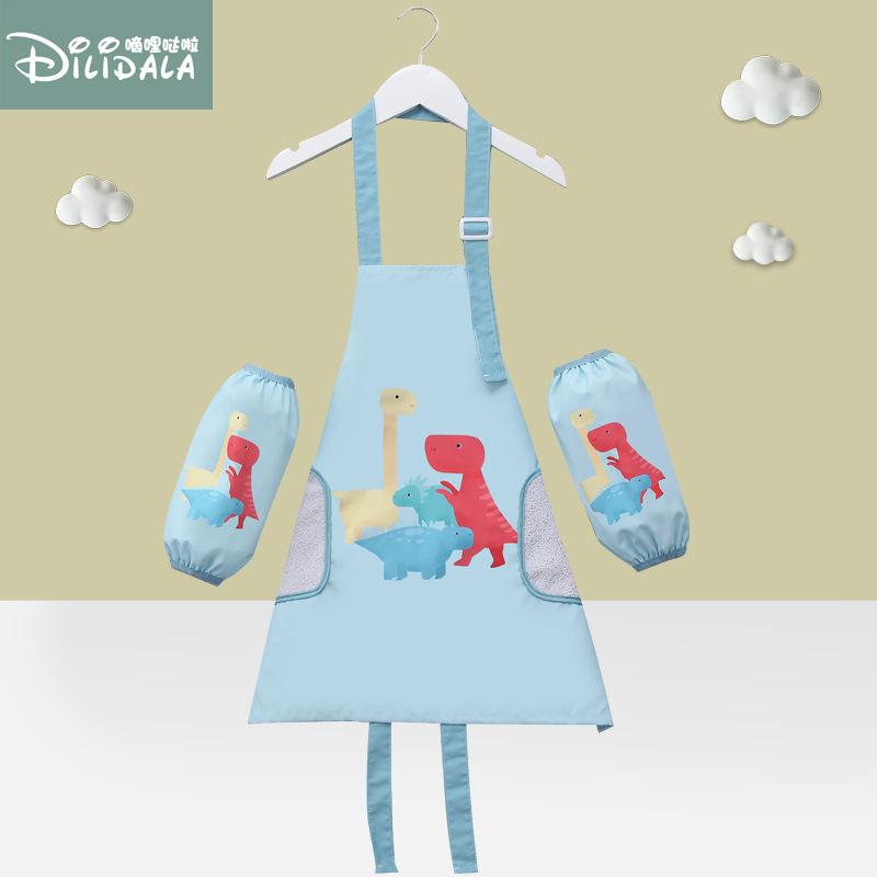 2025 Детский фартук с рукавами, водонепроницаемый художественный халат, фартук для рисования для мальчиков и девочек, вытирать руки, специальный фартук для рисования