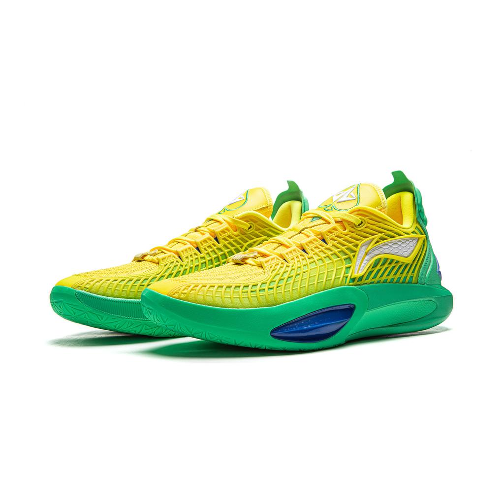 Li Ning JB3 Покрытие Защита от заваливания Низкие Баскетбольные кроссовки Мужские Желто-зеленые ABAU107-31