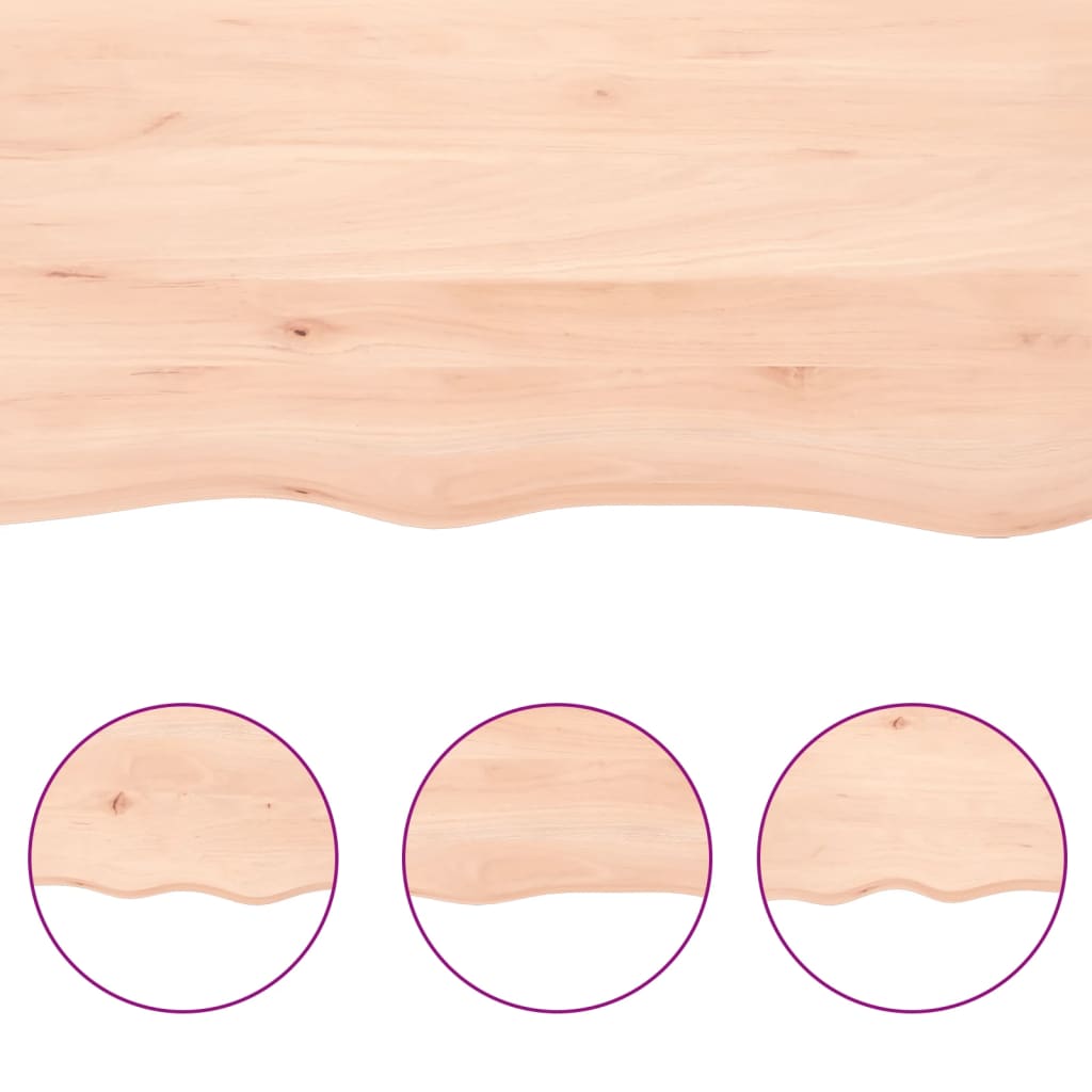 Tabletop 40x40x2 cm Solid Oak Wood Unfinished Live Edge