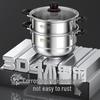 Qiaofangchu 304 Stainless Steel Steamer Pot: Thickened for Cooking Noodles, Soup, and Milk On Induction and Gas Stoves.