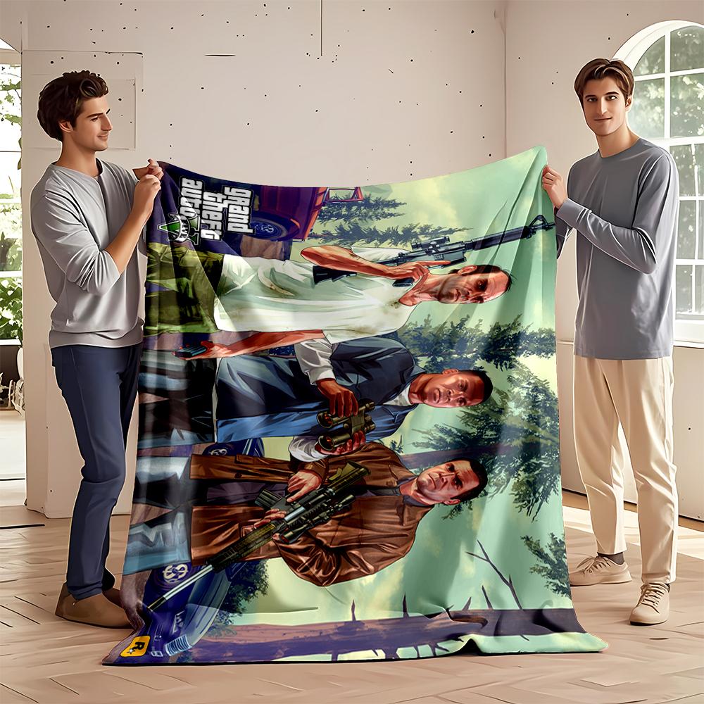 Grand Theft Auto V Characters Design Blanket Flannel blanket for bedroom, living room, sofa, and nap sofas
