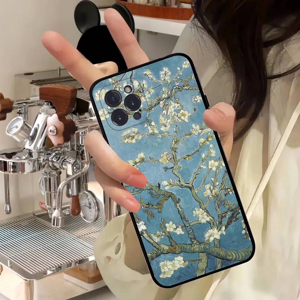 Мультяшный чехол для телефона в стиле Ван Гога для IPhone 17 16 15 14 11 12 13 Mini Pro XS Max Plus Funda Shell