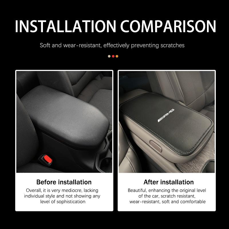 bqfmlj1 Hot 2026 Car Armrest Box Mats Memory Foam Vehicle Arm Rest Pads For Mercedes Benz AMG C180 C300 W124 W176 W177 C200 C260 GLC CLE