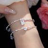 S925 Silver Irregular Broken Silver Couple Love Square Bracelet Niche Design Bamboo Bestie Hand Jewelry