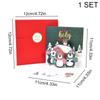 3D Pop Up Christmas Greeting Card Kids Mini Cartoon Christmas Blessing Greeting Cards with Envelope New Year Xmas Post Gift Card