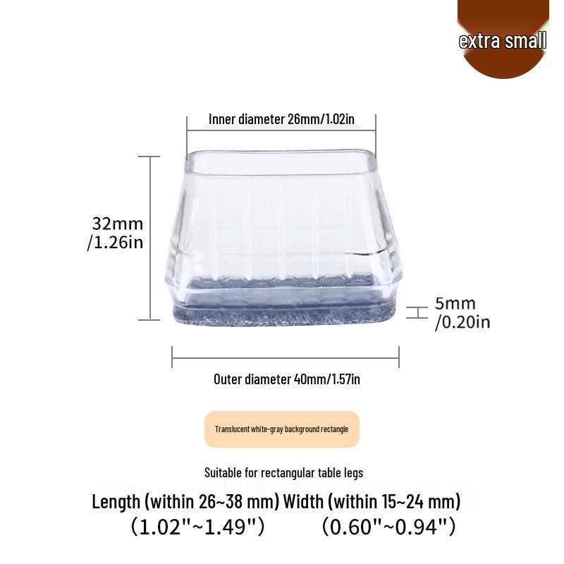 Силиконовые накладки на ножки стульев с фетровыми накладками - Защита мебели и снижение шума