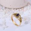 Amethyst Gold Plated Filigree Ring | Vintage Brass Gemstone Ring for Women | February Birthstone Gift