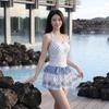 New swimsuit women's one-piece small fresh polka dot skirt conservative and thin pure desire wind vacation hot spring fashion swimsuit