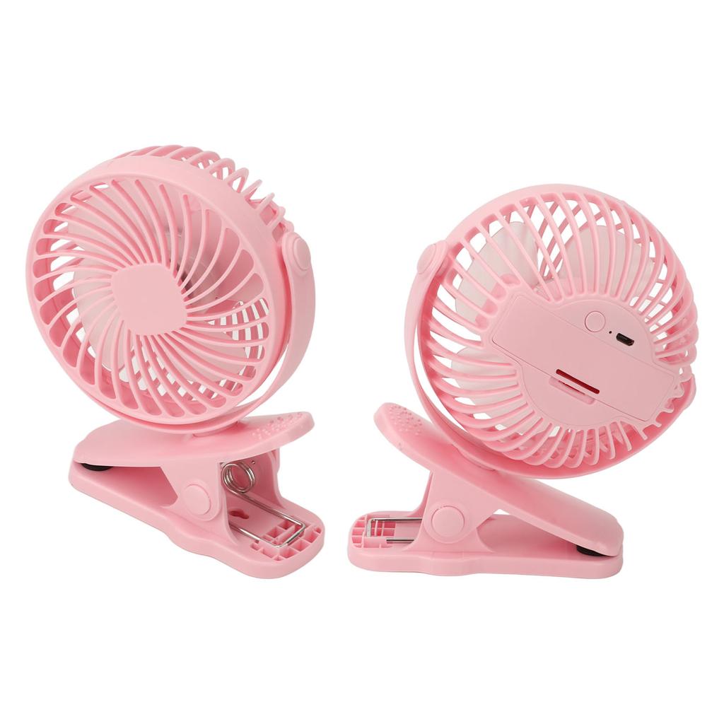 Clip On Fan ABS 720 Degree 3 Gears Noiseless USB Battery Powered Mini Fan for Desktop Office