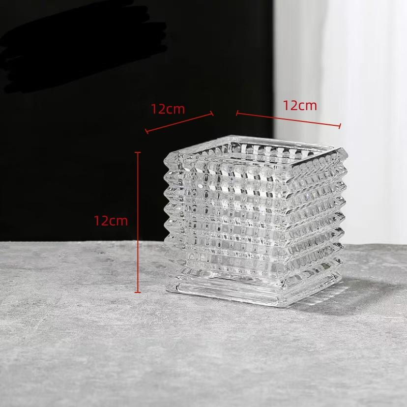 Прозрачная квадратная стеклянная ваза, геометрический квадратный цветочный горшок, цветочные композиции, аксессуары для террариума, украшения дома, аксессуары