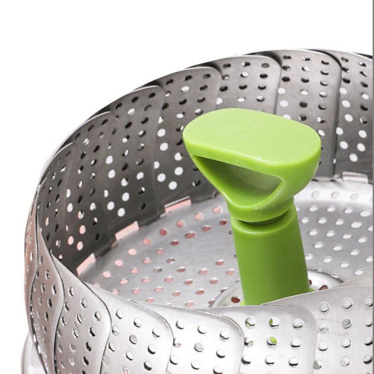 Cross-border New Household Stainless Steel Folding Steaming Rack Spot Wholesale Lotus Telescopic