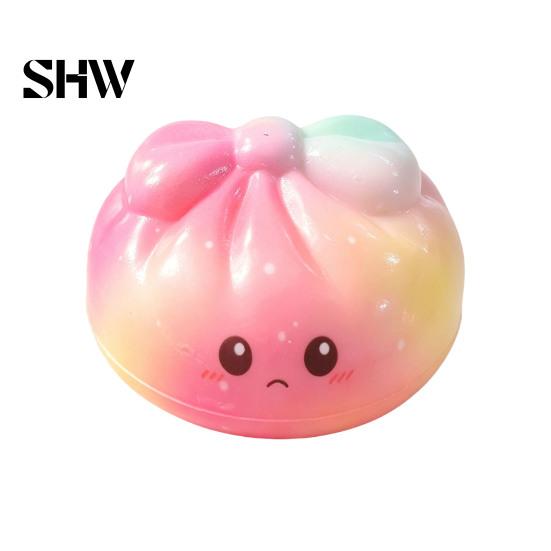 Tension Relief Hand Grip Colorful Bun Squeeze Toy, Soft Sensory Fidget Cute Anxiety Items Stress Toy for Adults Kids Christmas Stocking Stuffers