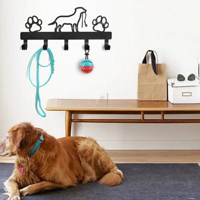 Вешалка для собак Metal Paw Pet с 5 крючками - настенная вешалка для пальто, ключей, поводков, полотенец и многого другого, железный органайзер для произведений искусства
