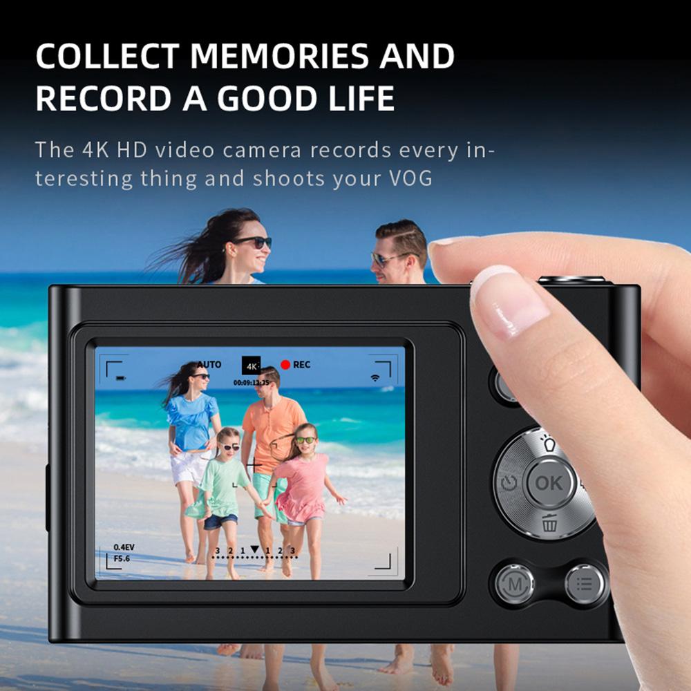 Andoer 4K Digital Camera Video Camcorder 48MP 2.4 Inch IPS Screen Auto Focus 16X Digital Zoom