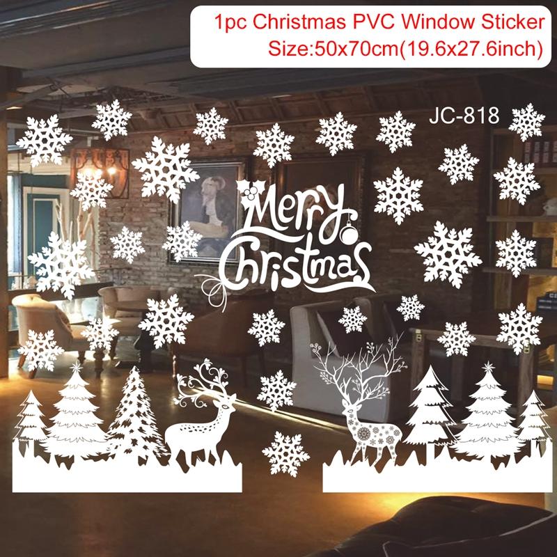 Christmas Window Sticker Merry Christmas Decorations For Home 2026 Cristmas Ornament Xmas Navidad Natal Gifts New Year 2026