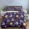 Cute Cats, Bones, and Paw Prints Bedding Duvet Cover Set  (1*Duvet Cover 2*Pillowcases, without duvet insert)