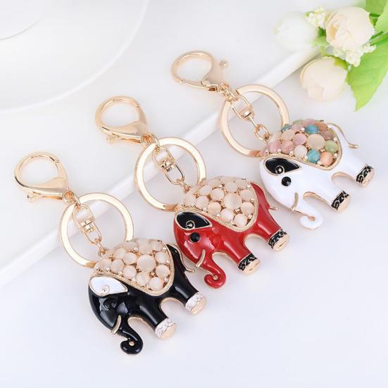 Милый слон красочные стразы для женщин автомобильная сумка брелок для ключей кошелек Шарм