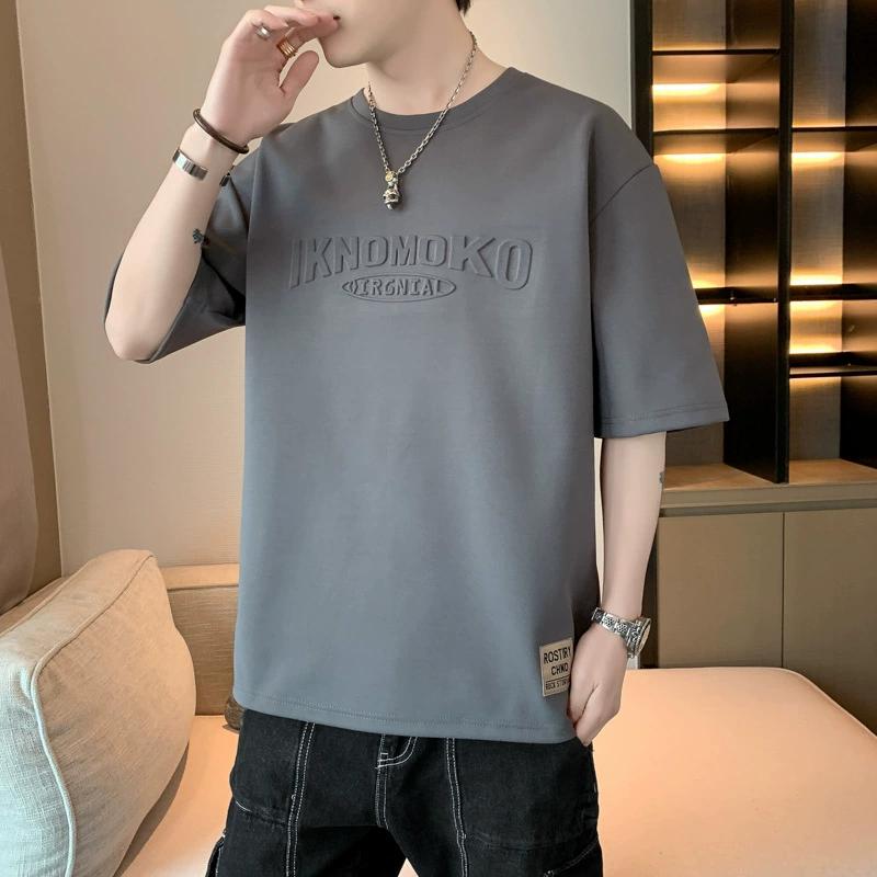Летняя мужская футболка ретро уличный трендовый мужской свободный хип-хоп короткий рукав повседневный принт мужской уличный стиль топ футболки
