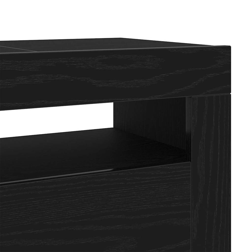 TV Cabinet in Black Oak Look 120 x 35 x 40 cm Engineered Wood