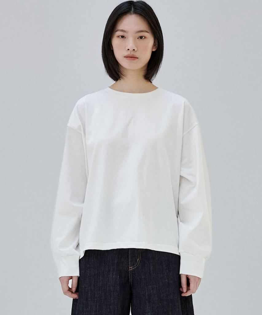 MALOUPE 5115 Crop Oversized T-Shirt (Ivory)