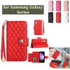 6-Color PU Leather Diamond Check-Patterned Wrist Strap Wallet Phone Case for Samsung Galaxy S Series(S6-S25).A Series(A01-A73).Galaxy F/M Series...