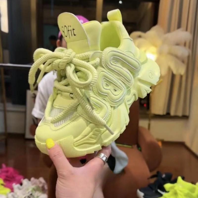 Thick-soled Casual Sports Lightweight Versatile Lace-up Dad Shoes Children's Spring New Single Shoes